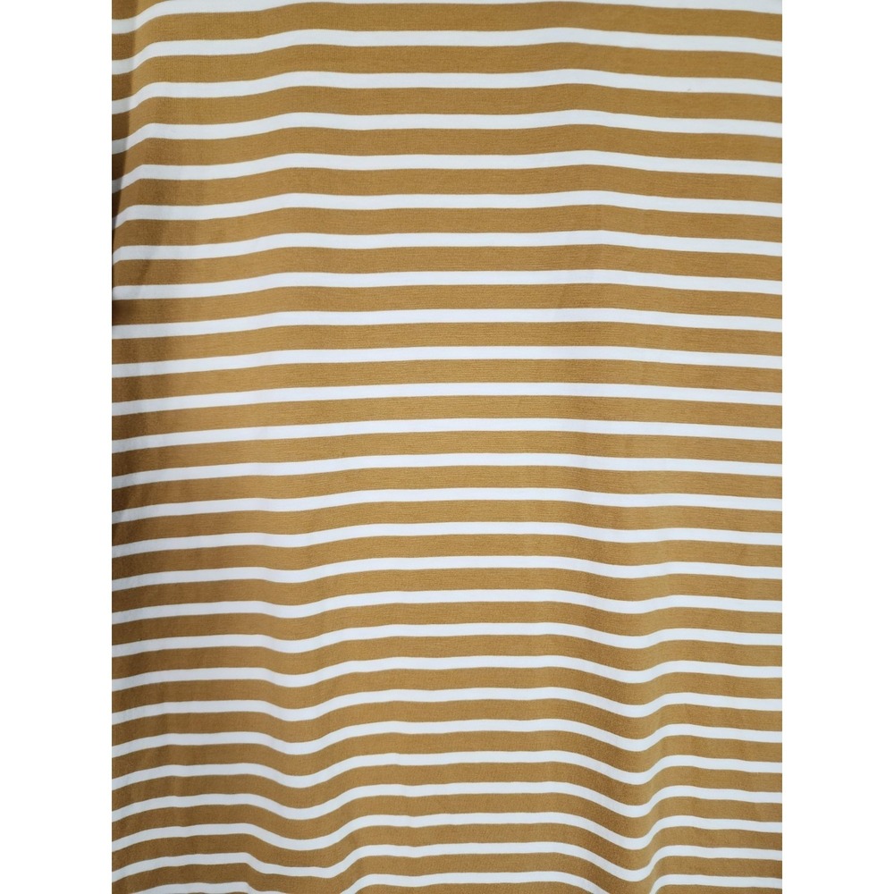 Lands End Womens XXL Yellow White Striped Cotton Top Preppy Coastal Minimalist - Picture 6 of 7